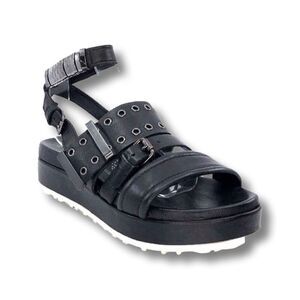 Rare Free people x Mjus P08001 Black Leather sandals Limited Edition